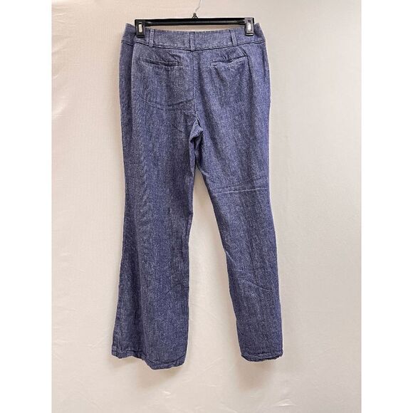 Ann Taylor Loft Womens Flat Front Flared Leg Trouser Dress Pants Blue Size 10 - Picture 3 of 9